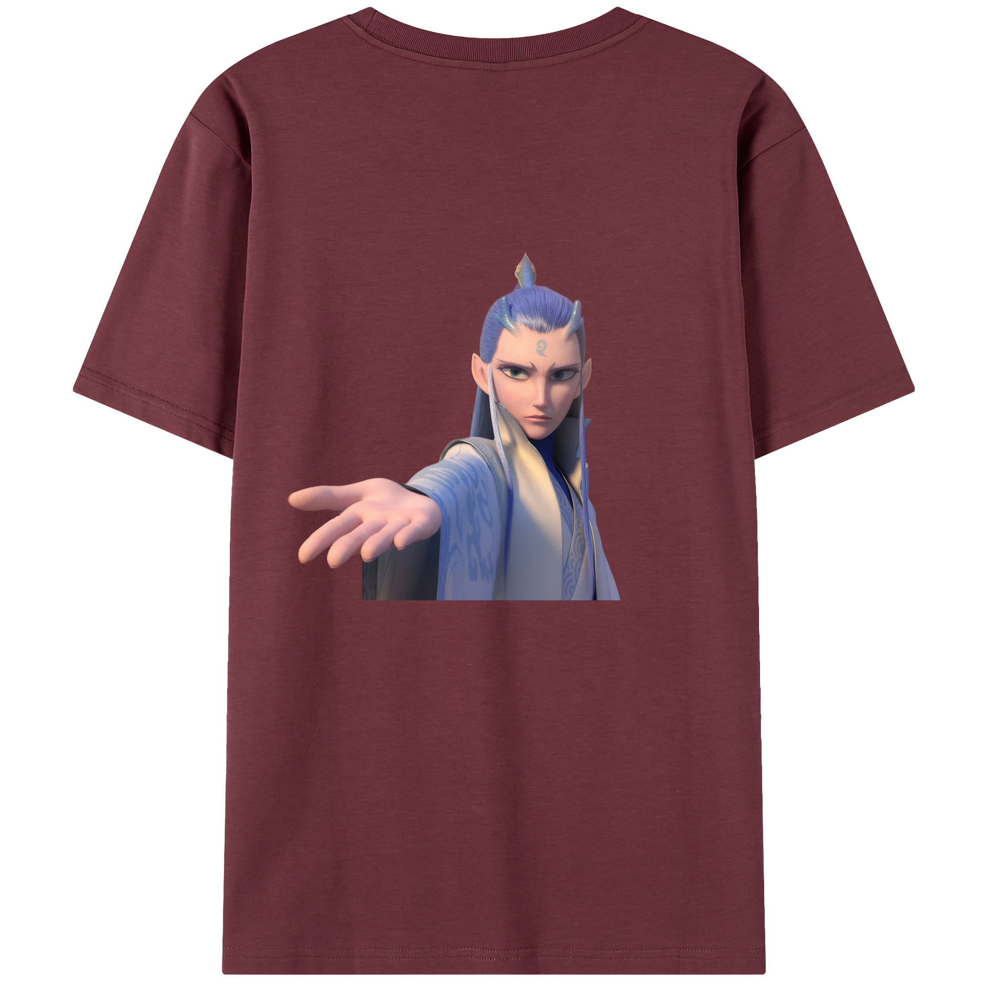（画像用） Ne Zha 2 ナタ 魔童の大暴れ 綿100％半袖Tシャツ（背面プリント）